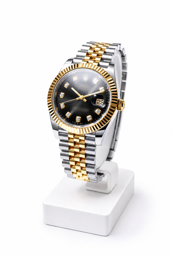 Luxury Classic Round Dial Watch – Premium Black Dial | Water Resistant | 1 Year Warranty